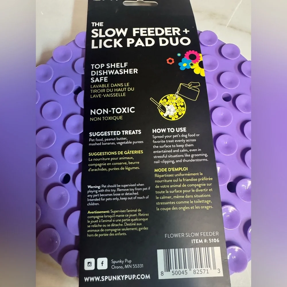 Spunky pup Pink and Purple Slow Feeder Lick Pad Duo BNWT - Picture 3 of 5